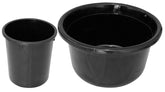 Kuber Industries 2 Pieces Plastic Bathroom Dustbin & Tub Set (Black)